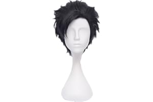 COSPLAZA Short Black Men's Cosplay Wig Anime Heat Resistant Full Hair Man Halloween Party Wigs