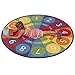 ECR4Kids Tick-Tock Clock Educational Circle Activity Rug for Children, School Classroom Learning Carpet, Round