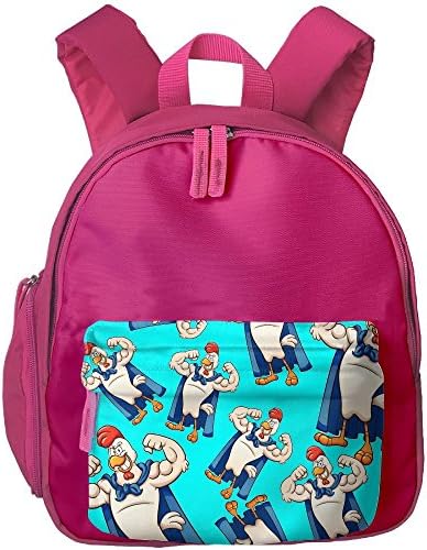 Muscular Rooster Boys Cute Carrying Bookbags Graphic Anti-lost Backpacks