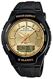 Casio Men's Core CPW500H-9AV Black Resin Quartz Watch with Gold Dial