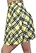 Sister Amy Women's Pleated Elastic Waist Band Flared Printed Midi Skater Yellow Plaids US XS