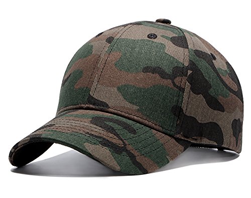 TESOONPlain Two-Tone Flat Bill Snapback Hat Camouflage Cap One Size fit Most