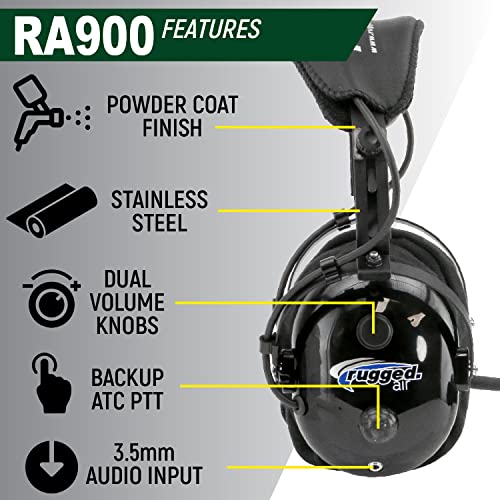 Rugged Air RA900 General Aviation Instructor Pilot Headset Features