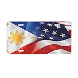 Qfz Half American Flag and The Philippines Aluminum