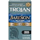 Trojan Sensitivity Bareskin Lubricated Latex Condoms, 10 Count