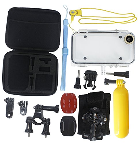 Tescat iPhone 6 Plus and 6s Plus Waterproof Case and Sports Kits 5.5 Inch Designed for Outdoor Sports Compatible with GoPro Accessories