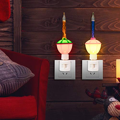 3 Pack Bubble Night Light with Classic Swivel Plug, Vintage Christmas