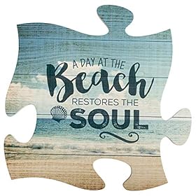 P. Graham Dunn Day at The Beach Restores The Soul 12 x 12 Wall Hanging Puzzle Piece Plaque 51qEzBoog6L. SS280