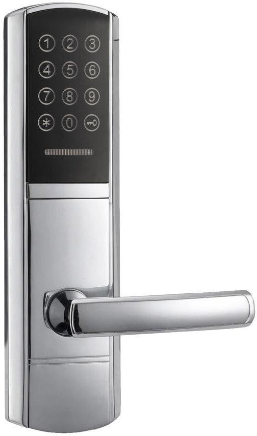 Electronic Door Lock Code, 2 ID Cards, 2 Mechanical Keys Touch Screen Keypad Digital Password Lock Keyless , Right Push
