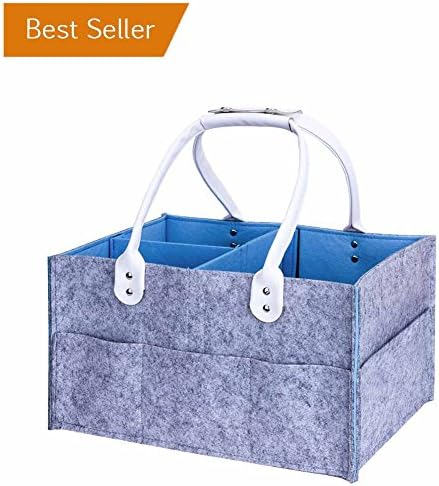 Baby Diaper Caddy Organizer - Baby Nursery Diaper Tot，Portable Car Organizer Bag - Felt storage bins for Diapers Wipes &amp; Toys，Baby Shower Basket nappy gift for Mom,Newborn Registry Must Haves