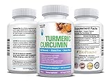 Turmeric Curcumin with Bioperine Joint Pain Relief — Anti-Inflammatory, Antioxidant Supplement with 10 mg of Black Pepper for Better Absorption — All Natural, Non-GMO — Made in the USA