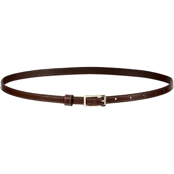 8522 Women’s Stylish Rhinestone Gold Buckle Skinny Leather Belt Turn Lock MoYoTo Women main image 4