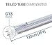 Hyperikon 4 Foot LED Tube, T8 T10 T12 40 Watt Replacement (18W), Dual End Ballast Compatible, Clear Lens, UL, DLC, Daylight White, 4 Pack