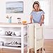 Guidecraft Heartwood Kitchen Helper Stool - Ivory W/Keeper and Non-Slip Mat: Folding, Adjustable Height Wooden Step Stool for Toddlers - Little Kids Cooking Furniture, Limited Edition