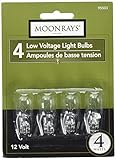 Moonrays 95503 Wedge Base Light Bulbs, Clear, 4-watt, 4-Pack