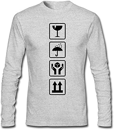 Zhangjiawenn Men's Cardboard Box Shipping Symbols Long Sleeve T-Shirt XXL HeatherGray