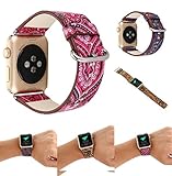 For Apple Watch Band,Voberry Premium Leather Replacement Strap for Apple Smart Watch 38mm