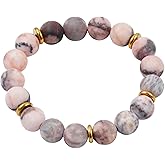 GOOJIDS Natural Real Pink stone Bracelet Gift For Women Gemstone Beads Handmade Bracelet Birthday Gifts for Women Birthday Gifts for Women Mom Daughter Grandma Sister Friends