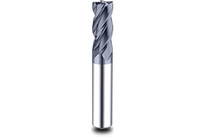 DelitonGude 1/2''inch Carbide Tungsten Square CNC End Mill,4 Fultes Suitable for Alloy Steels/Hardened Steels HRC55(1/2inch)
