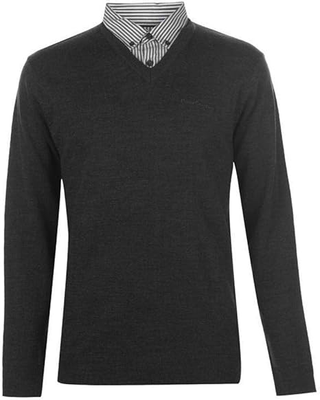jumper with shirt collar attached mens