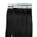 Tape In Human Hair Extensions 16 Inch 20pcs 40g/pack Slilky Straight Seamless Skin Weft Remy Hair 1b# Off Black Color