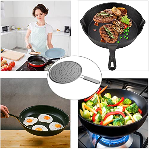 11" Silicone Splatter Screen Pan Cover - Multi-Use As Strainer, Cooling Mat, Drain Board, Heat Resistant