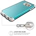 E LV Case for Galaxy S6 Edge case (Shock Proof Defender) Slim Cover Protection for Samsung Galaxy S6 Edge - [Turquoise/Grey]