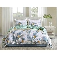 HoneiLife Microfiber Duvet Cover Set - Floral Boho Hotel Bedding Sets Comforter Cover Soft Lightweight Duvet Cover X 1 Pillowcases X 2, Pineapple -King