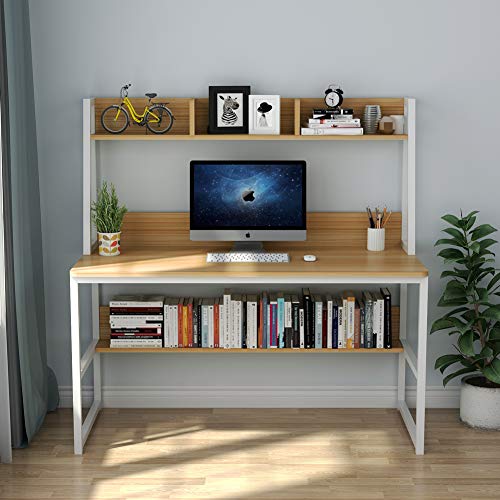 Tribesigns Computer Desk with Hutch and Bookshelf, 47 Inches Home