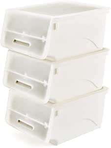 EZOWARE 3 Pcs Cajas de Almacenaje Apilable de Plástico ...