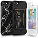 TORU CX PRO for iPhone SE 2022 / SE 2020 / iPhone 8 / iPhone 7 Case Wallet | Protective Shockproof Heavy Duty Cover with Hidden Card Holder & Card Slot | Plastic Mirror Included - Marble
