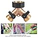 Brass Tap Adapter, 2 Way Y Shape 3/4 Hose Connector Garden Irrigation,