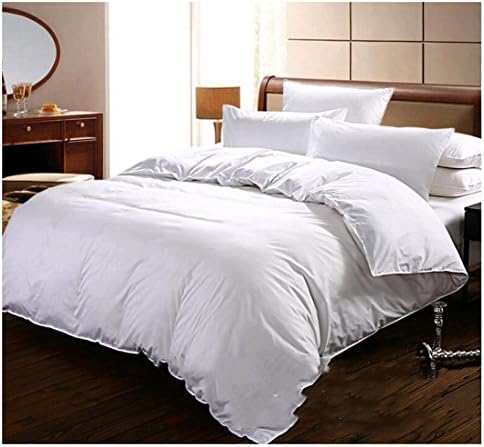 100% Cotton Duvet Cover 3 Piece Hotel White Duvet Cover Set With 2 Pillow Cases Alternative Goose Down-Hypoallergenic Soft and Fade Wrinkle Resistant-Luxury Soft Quality Collecti (3 Piece-400TC/king)