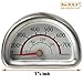 Hisencn G351-0076-W1 Temp Gauge, Thermometer, Heat Indicator Replacement for Charbroil and Kenmore Gas Grill Models Stainless Steel Temperature Gauge T00473 1PK Repair Parts