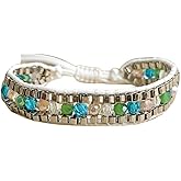 YGLINE Handmade Beaded Bracelet, Bohemian Braided Bead Bracelet for Women (color 1)