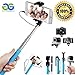 PicStik Foldable Mini Selfie Stick [Battery Free] Wired GOPRO Camera Mount & IPHONE 5, 6+ Smartphone Self Portrait Monopod
