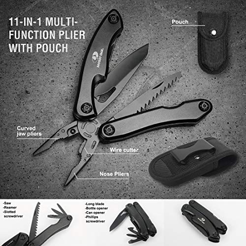 MOSSY OAK Emergency Survival Kit in Waterproof and Airproof Protective Case, with Multitool, Pocket Folding Knife, LED Tactical Flashlight, Survival Pen and 550 Paracord Bracelet