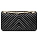 Women Fashion Shoulder Bag Jelly Clutch Handbag Quilted Crossbody Bag with Chain - Black