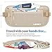 Travel Money Belt for Men Women Waist Wallet Stash Bag RFID Blocking Secure Passport Holder Hidden Under Clothes Waist Pack with 10 RFID Blocking Sleeves Set (Cream)