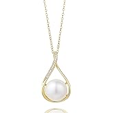Freshwater Cultured Pearl Pendant Necklace 925 Sterling Silver Jewelry for Women 16-18 inch