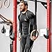 Mava Sports Compression Long Sleeve for Men, Baselayer Athletic Workout T-Shirts for Fitness, Running and Gym Workout (Black & Silver, Medium)