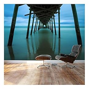 Peaceful Jetty Leads into Ocean - Landscape - Wall Mural, Removable Sticker, Home Decor - 66x96 inches