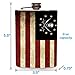 Pirate Jolly Roger American Flag Flask Stainless Steel 8oz Metal For Drinking Liquor Whiskey Skull & Crossbones Jolly Roger Pirates