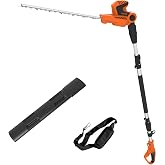 GARCARE Corded Pole Hedge Trimmer Electric 500W Motor with 18-Inch Blade | Telescopic Pole Up to 9.1ft, Long Reach for High Branches &amp; Tall Hedge Trimming