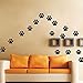 BIBITIME 22 Walking Dog Paw Wall Sticker Prints Wall Decal Home Art Decor Bear Dogs Footprints Dish Room Sticker for Nursery Bedroom Kids Room (Black, DIY)