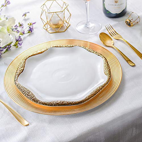 GoldRimmed Charger Plates Set of 6 13Inch Elegant & FoodSafe