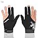 MIFULGOO Man Woman Elastic 3 Fingers Gloves for Billiard Shooters Carom Pool Snooker Cue Sport - Wear on The Right or Left Hand (Black Gray, L)