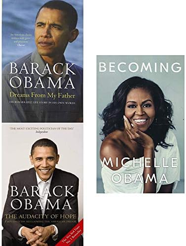 Becoming michelle obama [hardcover], dreams from my father, audacity of hope 3 books collection set