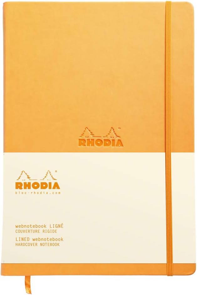 RHODIA 118468C, Rigid Notebook Webnotebook Orange, A4, 192 pages, Plain Ivory Clairefontaine Paper 90 g/m, Bookmark - Image 3