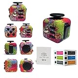 Fidget Cube Attention Cube Relieves Stress and Anxiety Educational Development Toys, Fidget Toys, Killing Time for ADD, ADHD, Anxiety, and Autism Kids and Adults (Rainbow)